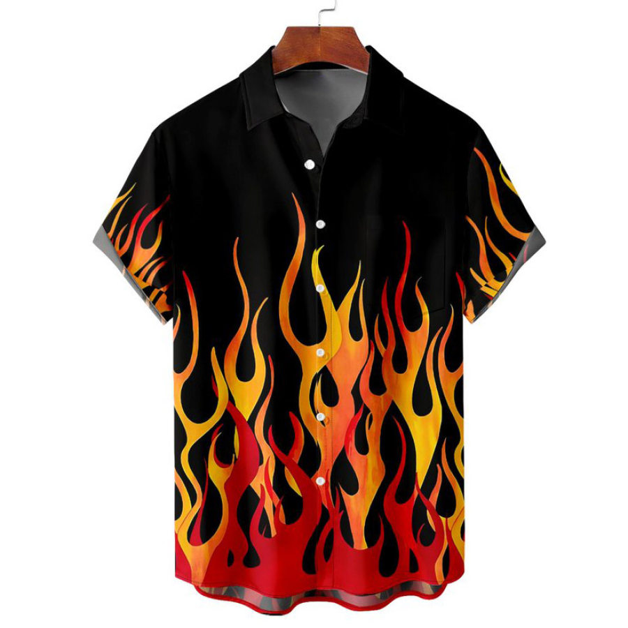 

Camisa Havaiana De Manga Curta Masculina Flame Beach