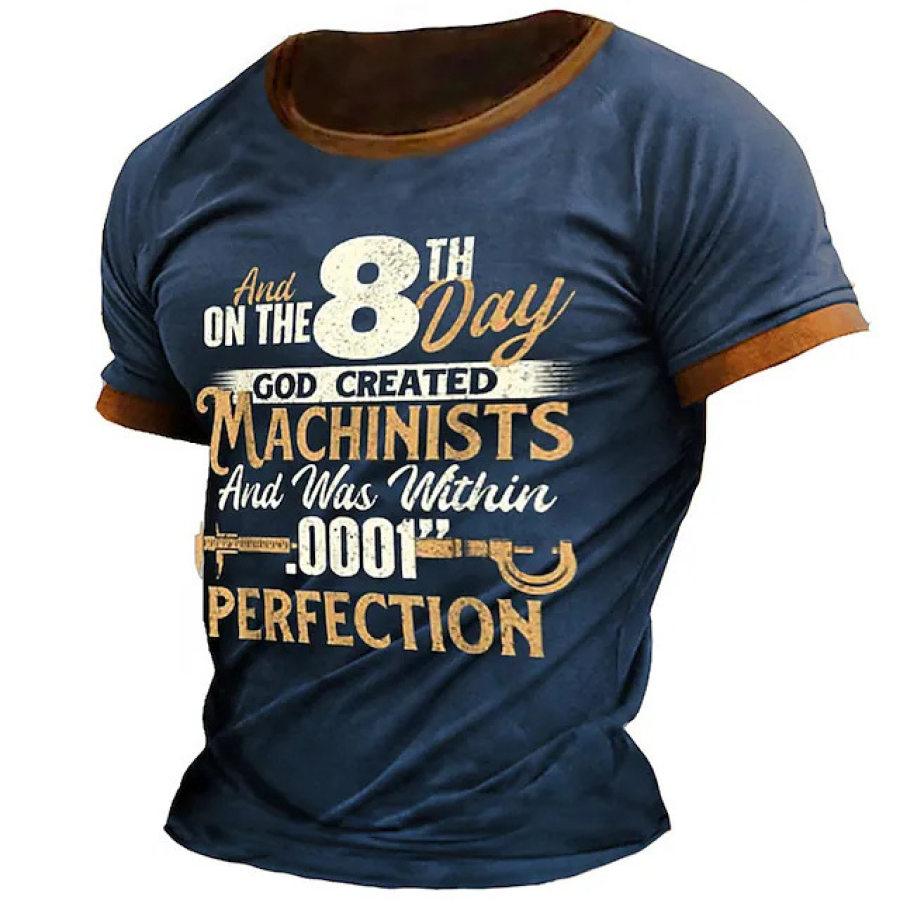 

Men's Vintage And On The 8th Day God Created Machinists Print T-Shirt