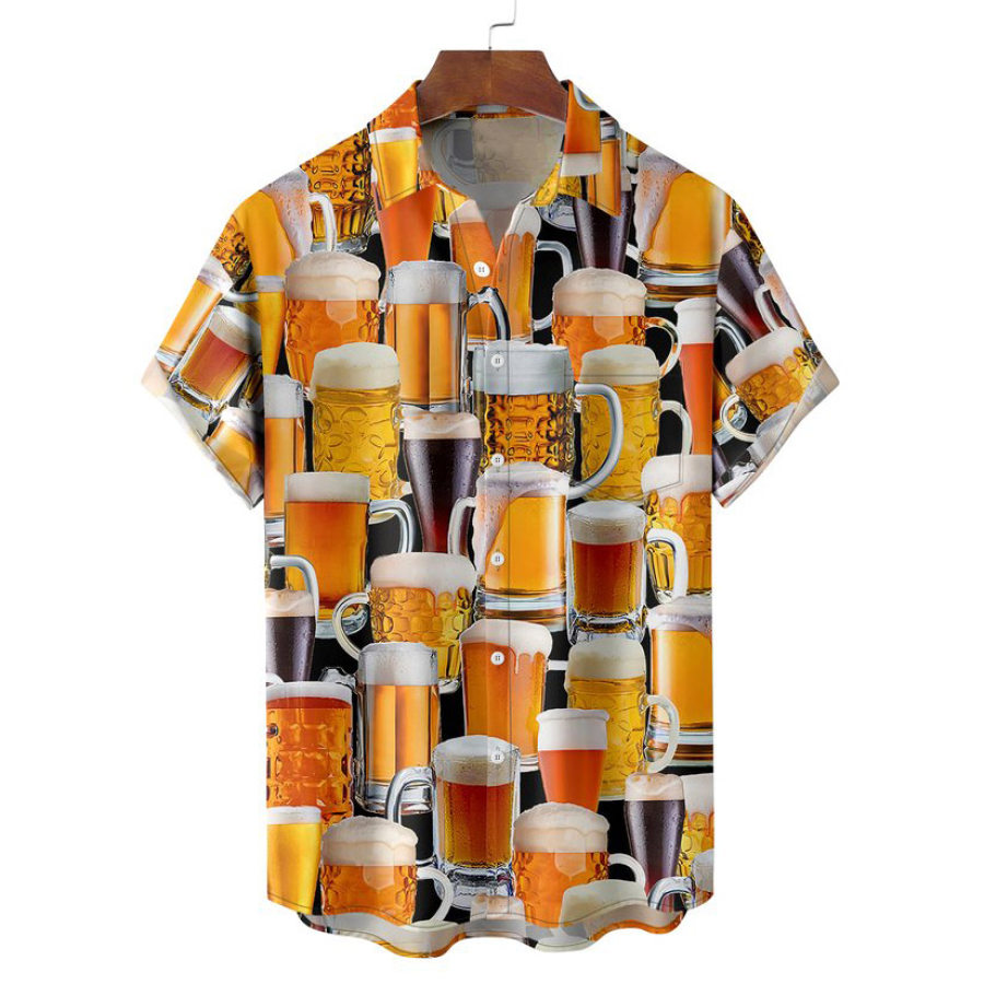 

Men's Beer Hawaiian Beach Short Sleeved Shirt