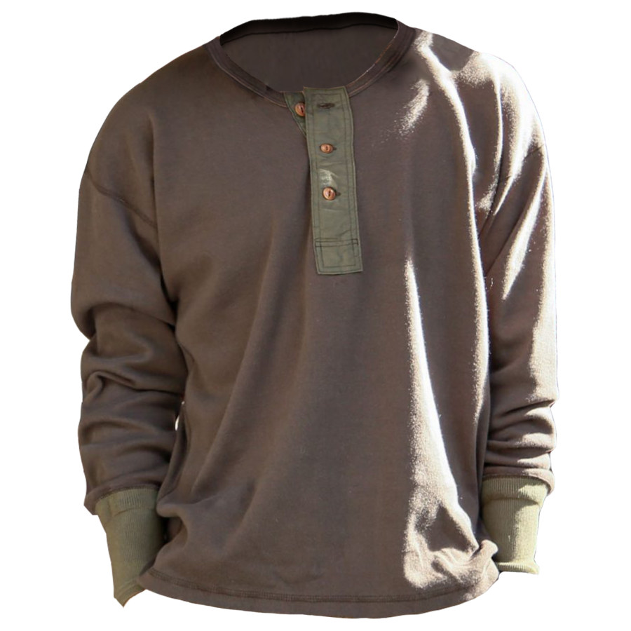 

Men's Vintage Henley Long Sleeve T-Shirt