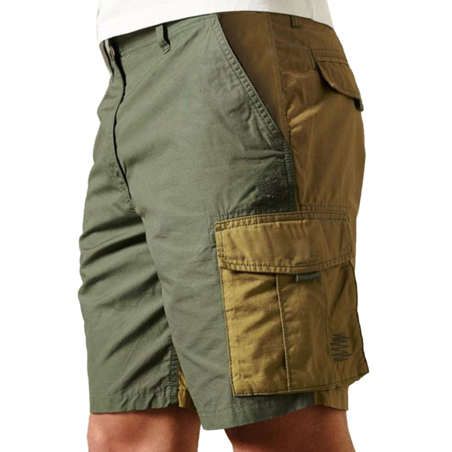 

Men's Outdoor Tactical Color Contrast Panel Cargo Shorts