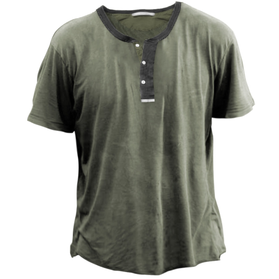 

Men's Vintage Outdoor Short Sleeve Henley T-Shirt