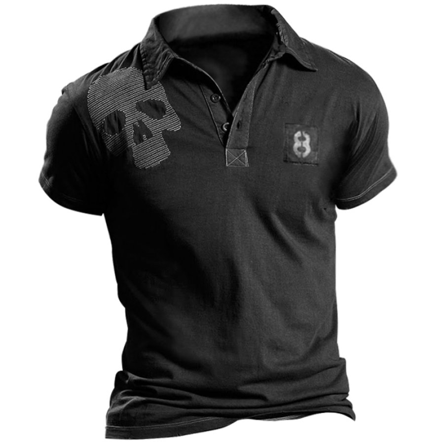 

Men's Skull Diamond Polo Shirt
