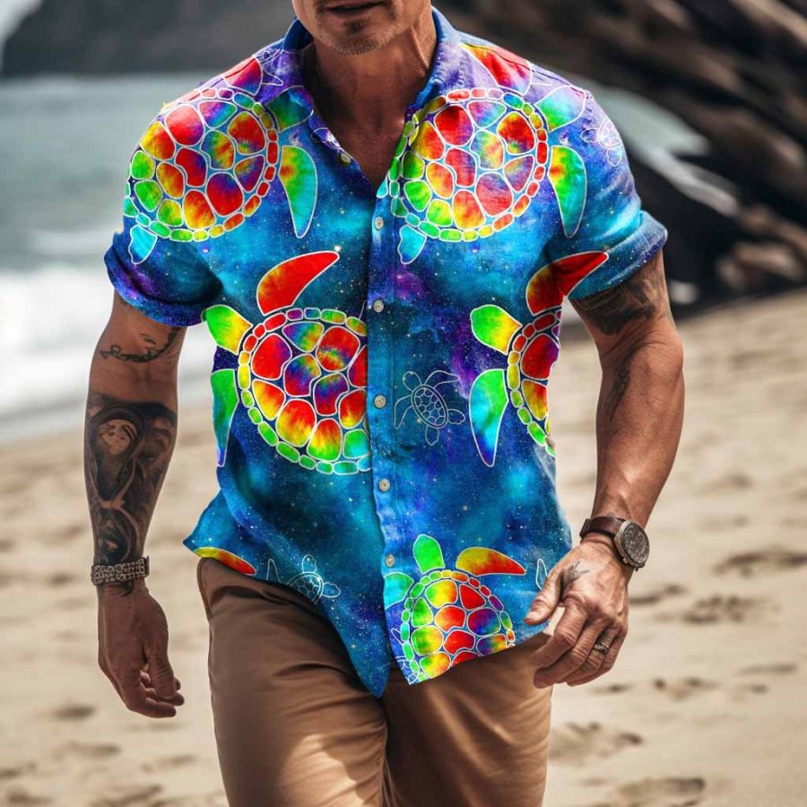 

Men's Sea Turtle Hawaiian Beach Short Sleeve Shirt