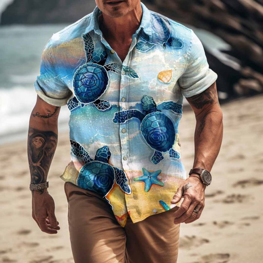 

Men's Sea Turtle Hawaiian Beach Short Sleeve Shirt