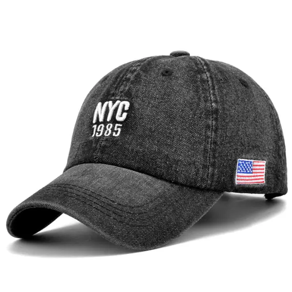 Men's NYC Embroidered Washed Sun Hat - Kalesafe.com 