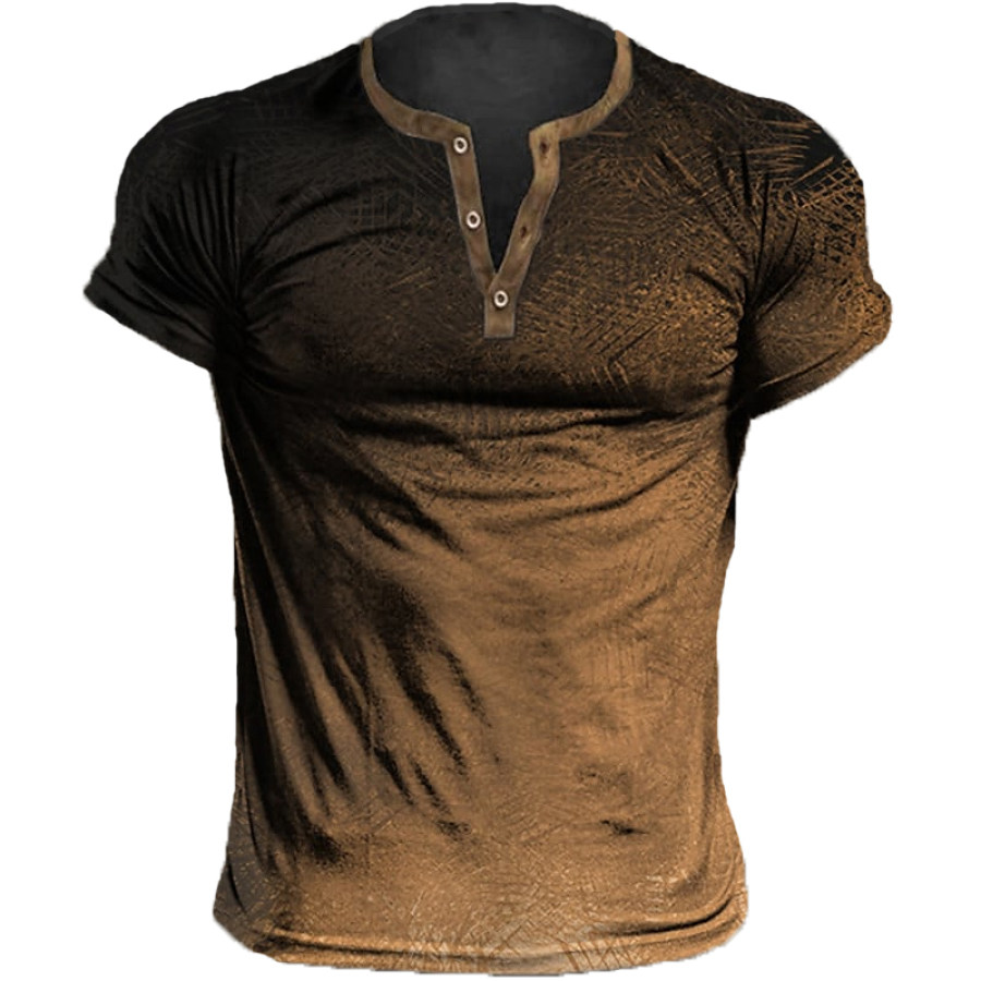 

Men's Outdoor Short Sleeves Pocket Button Henley T-shirt