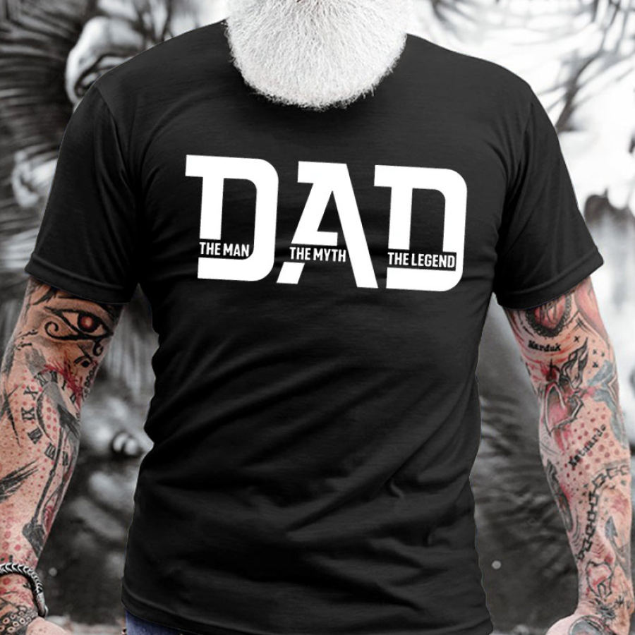 

Dad The Man The Myth The Legend Men's Cotton Short Sleeve T-Shirt