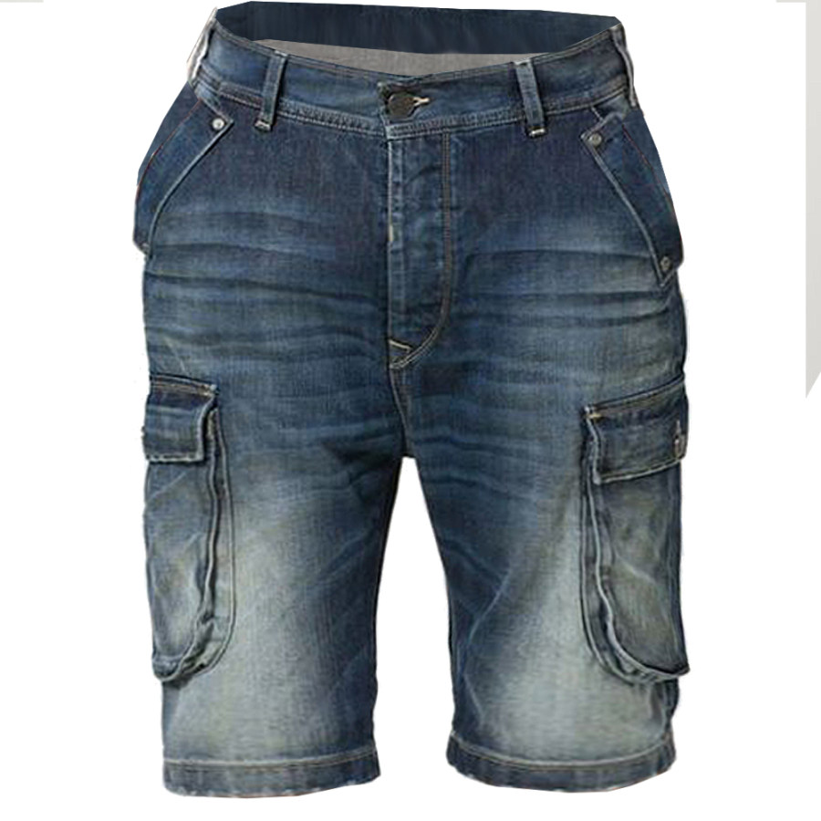 

Men's Vintage Washed Casual Denim Shorts