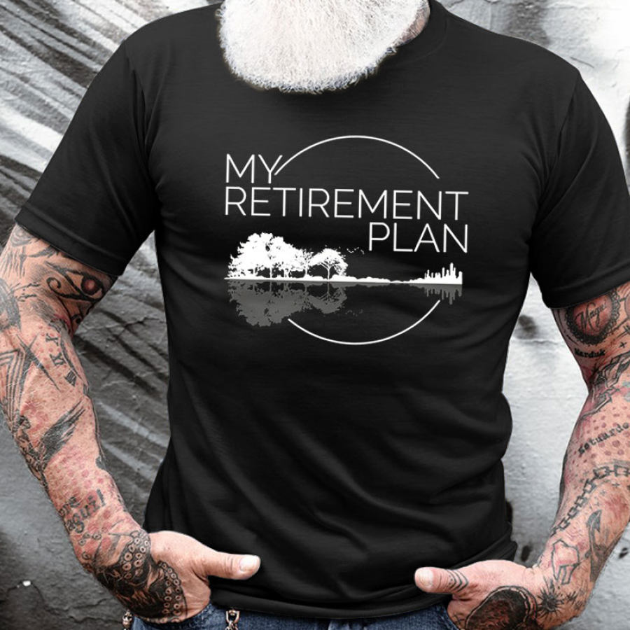 

My Retirement Plan Guitar Men's Cotton Short Sleeve T-Shirt