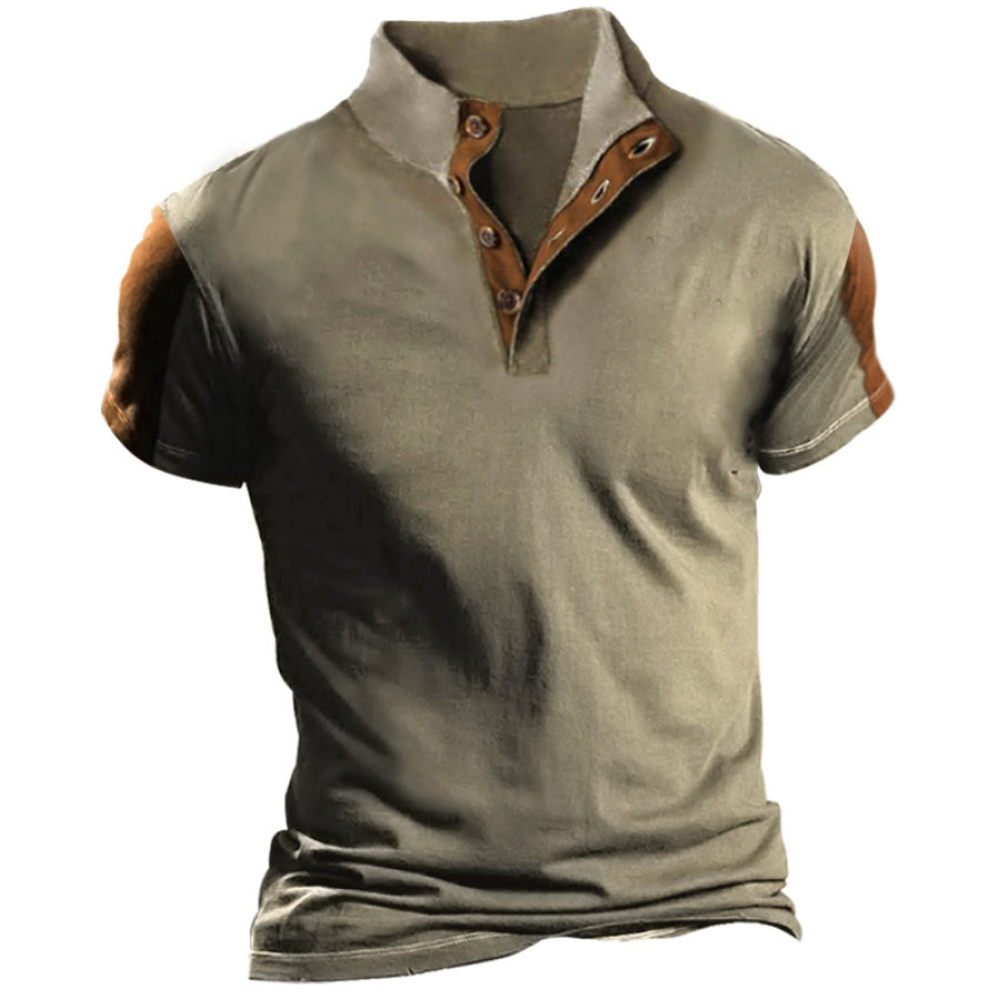 

Men's Color Block Short Sleeve Casual T-Shirt