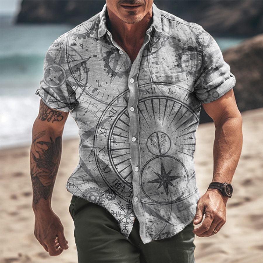 

Independent Station Cross-border Moda Masculina Tendência Camisa Havaiana De Manga Curta Camisa Impressão Digital 3D Cross-border Hot Style