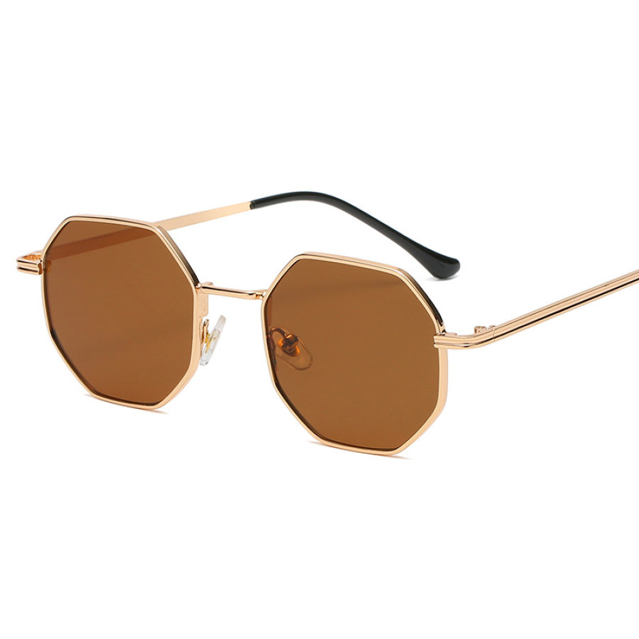 

Men's Vintage Gold Rimmed Color Block Sunglasses