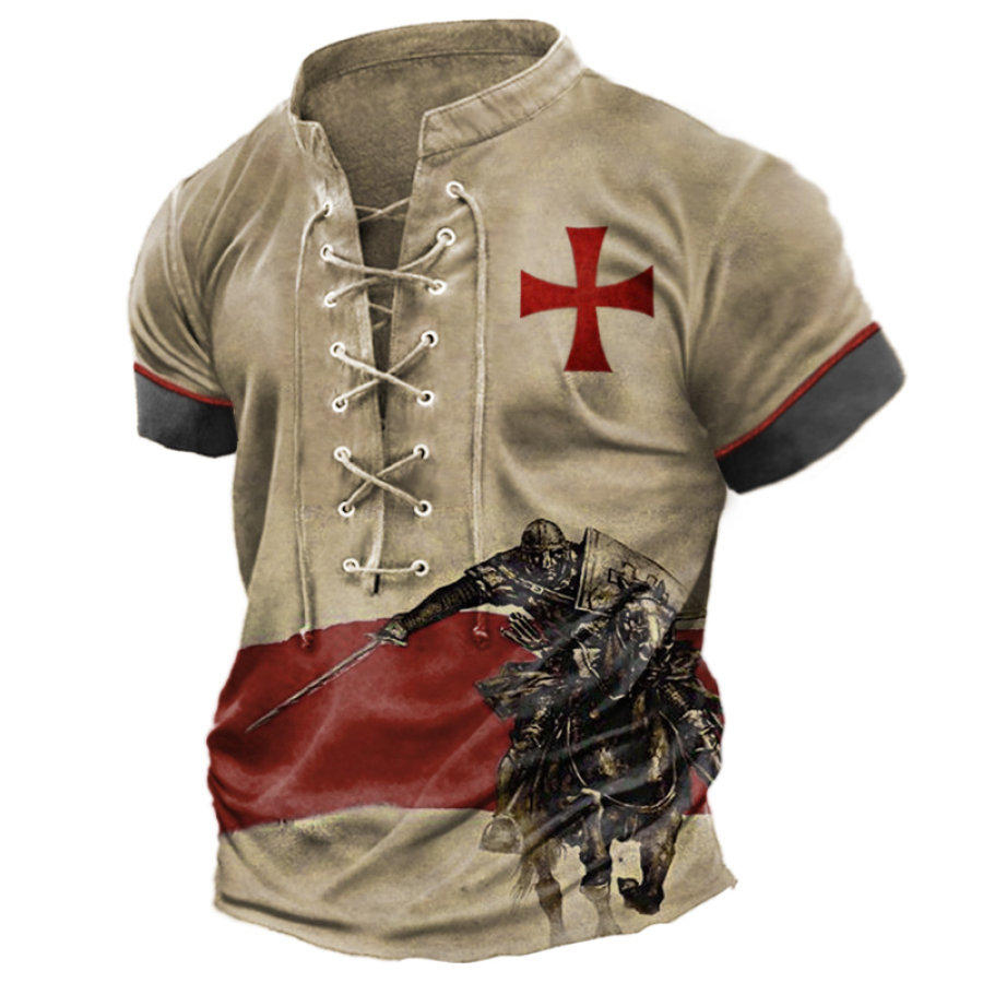 

Men's Vintage Templar Lace-Up T-Shirt