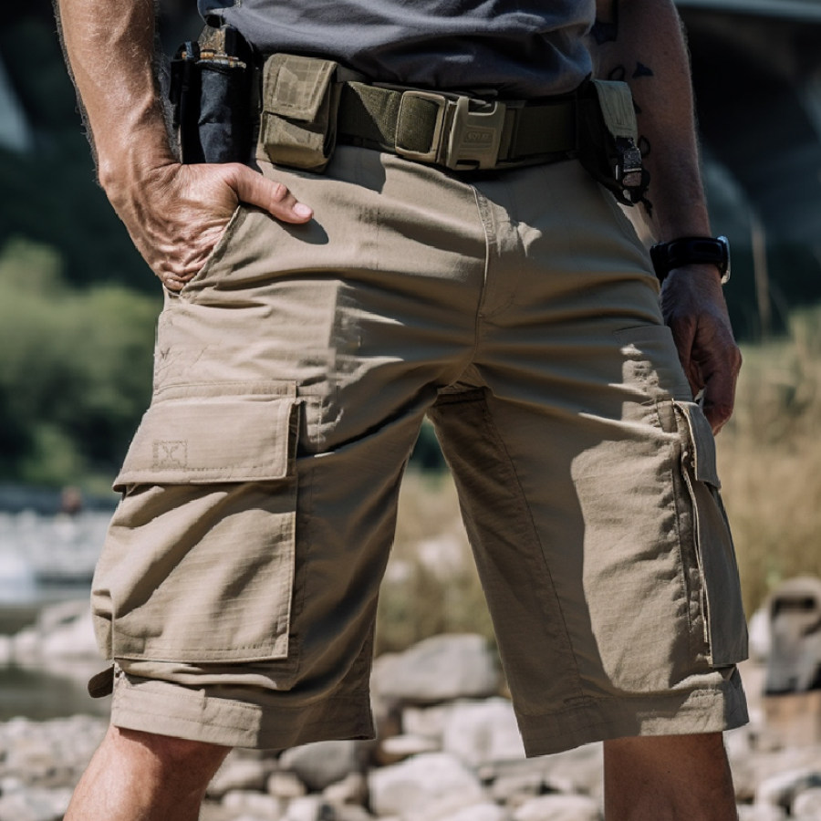 

Men's Outdoor Waterproof Tearproof Quick-drying Multi-functional Three-dimensional Pocket Utility Shorts