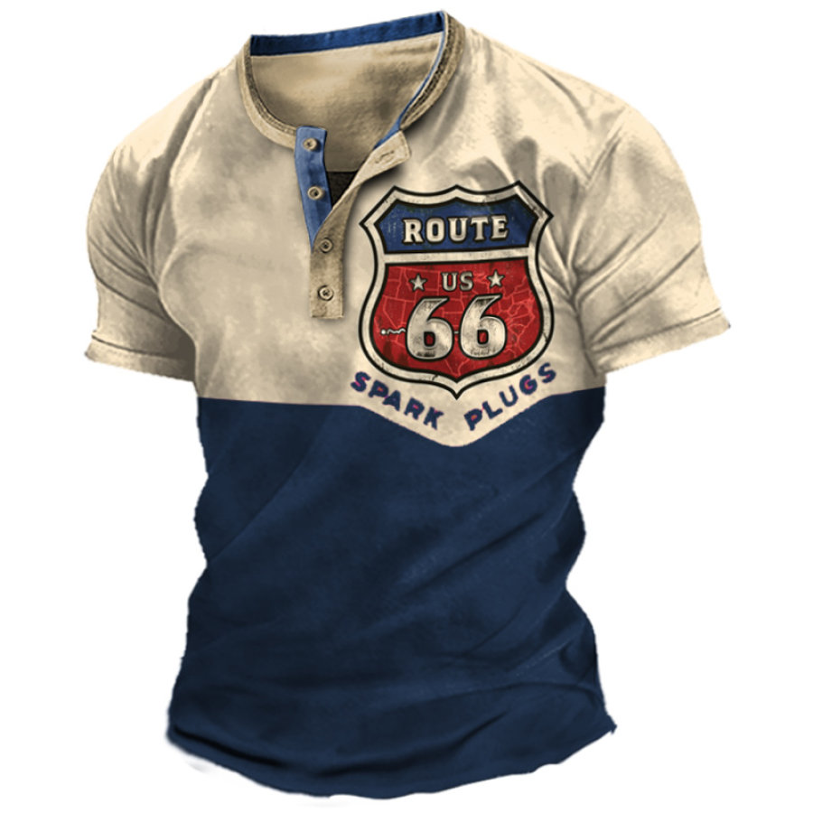 

Men's Route 66 Henley T-Shirt