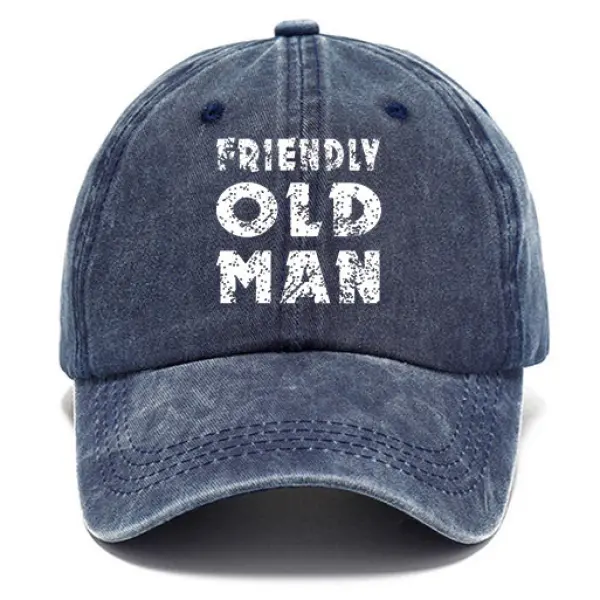 Vintage Old Man Print Sun Hat - Blaroken.com 
