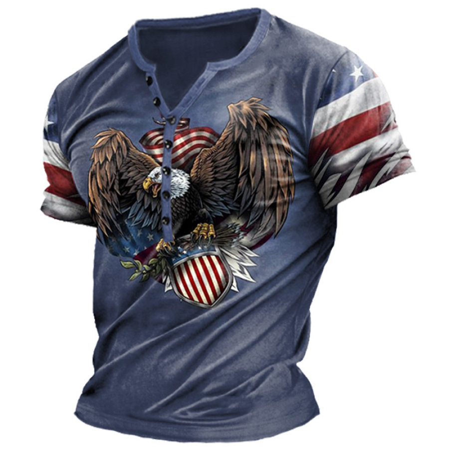 

Men's American Eagle Flag Print Henry T-Shirt