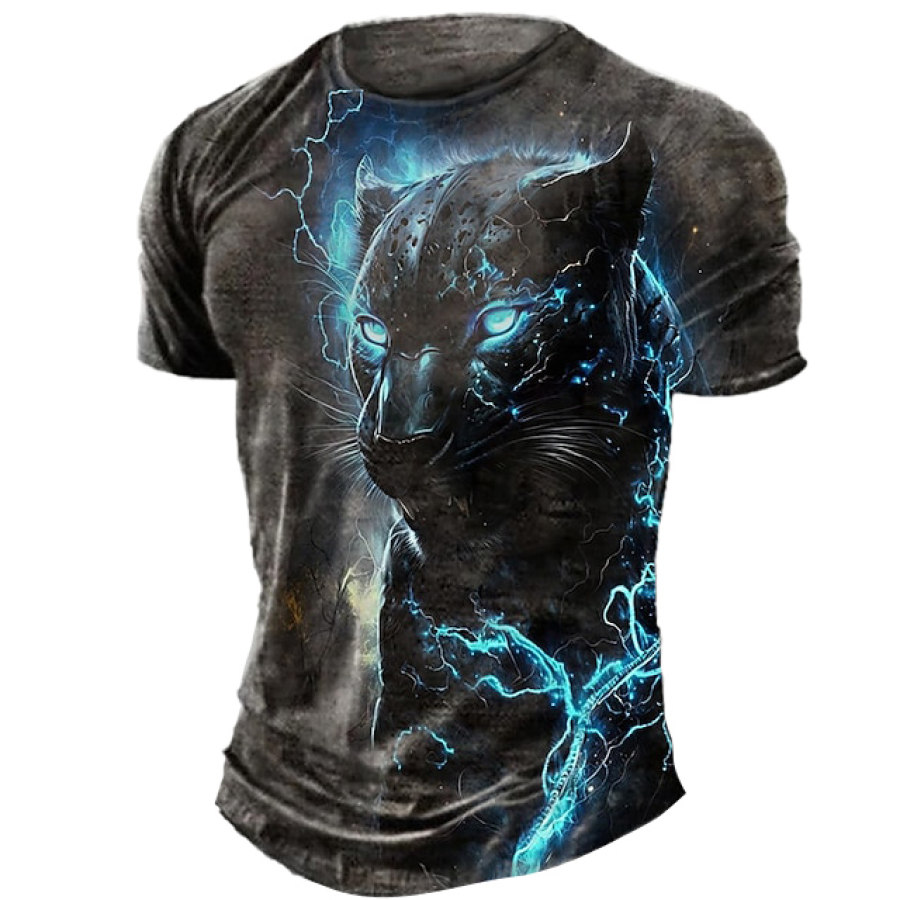 

Men's Vintage Animal Leopard Print Short Sleeve T-Shirt