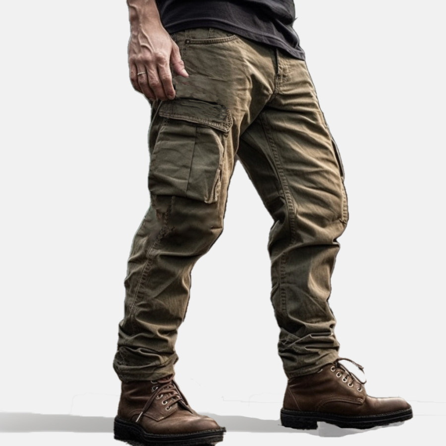 

Men's Outdoor Retro Comfortable Tear-resistant Wear-resistant Multi-functional Utility Overalls Trousers