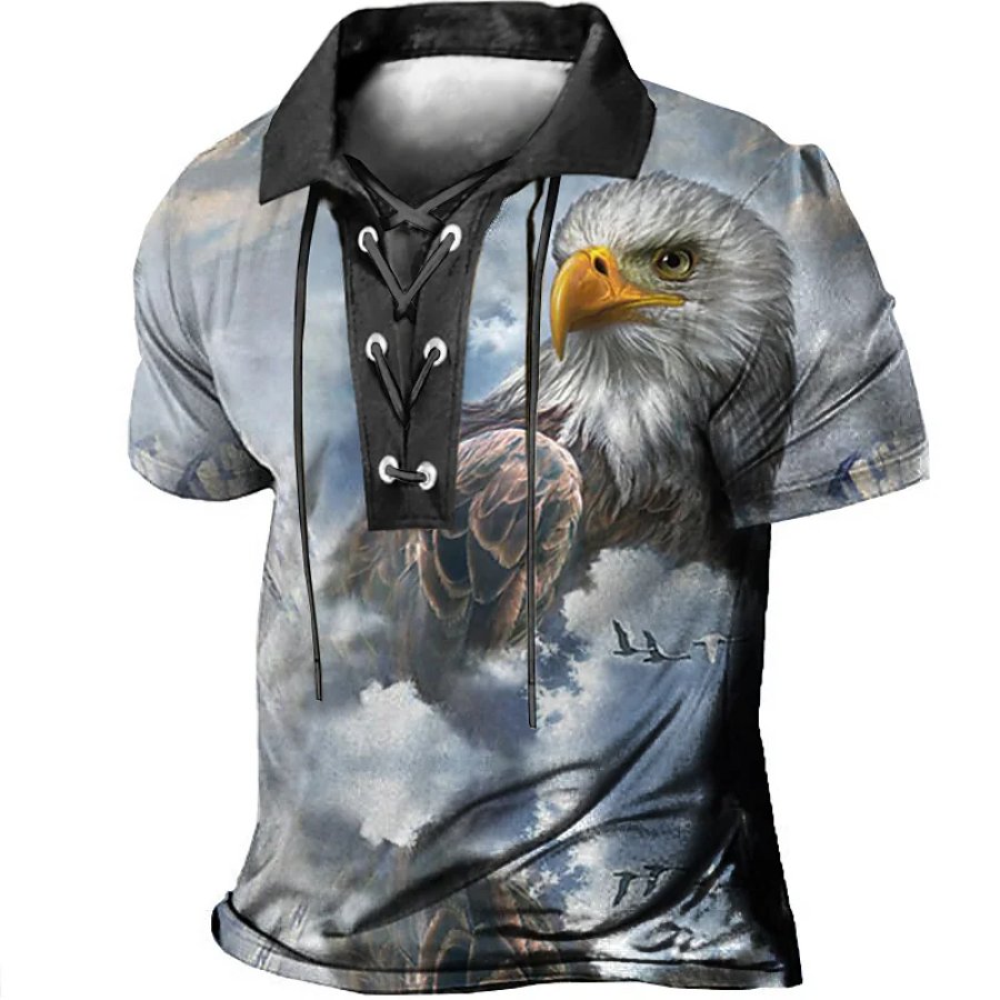 

Men's Outdoor Graphic Prints Eagle Turndown Polo Shirt