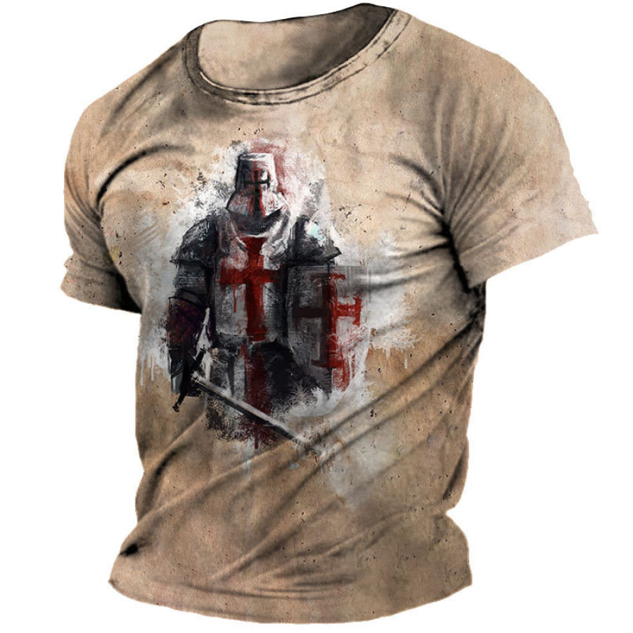 

Men's Vintage Templar Print Short Sleeve T-Shirt