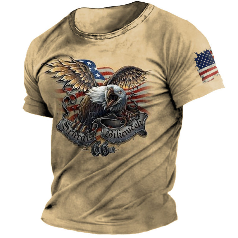 

Men's Vintage American Eagle Print Short Sleeve T-Shirt