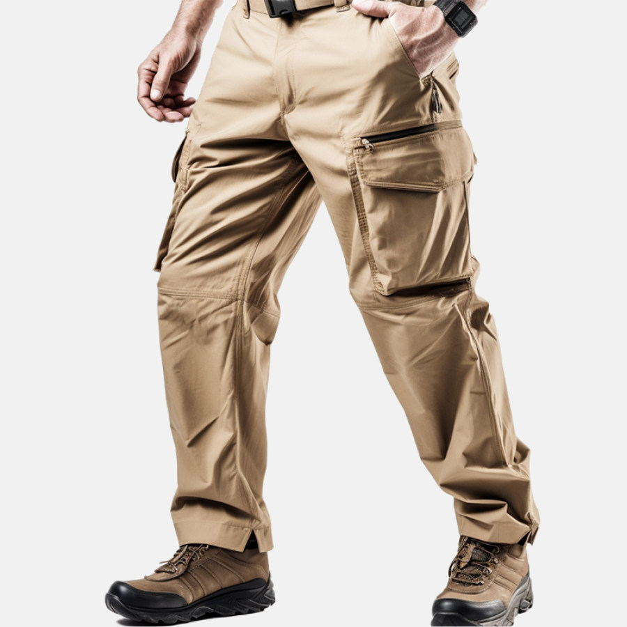 

Men's Comfortable And Waterproof Outdoor All Season Wearable Multi-functional Zipper Pocket Cargo Trousers