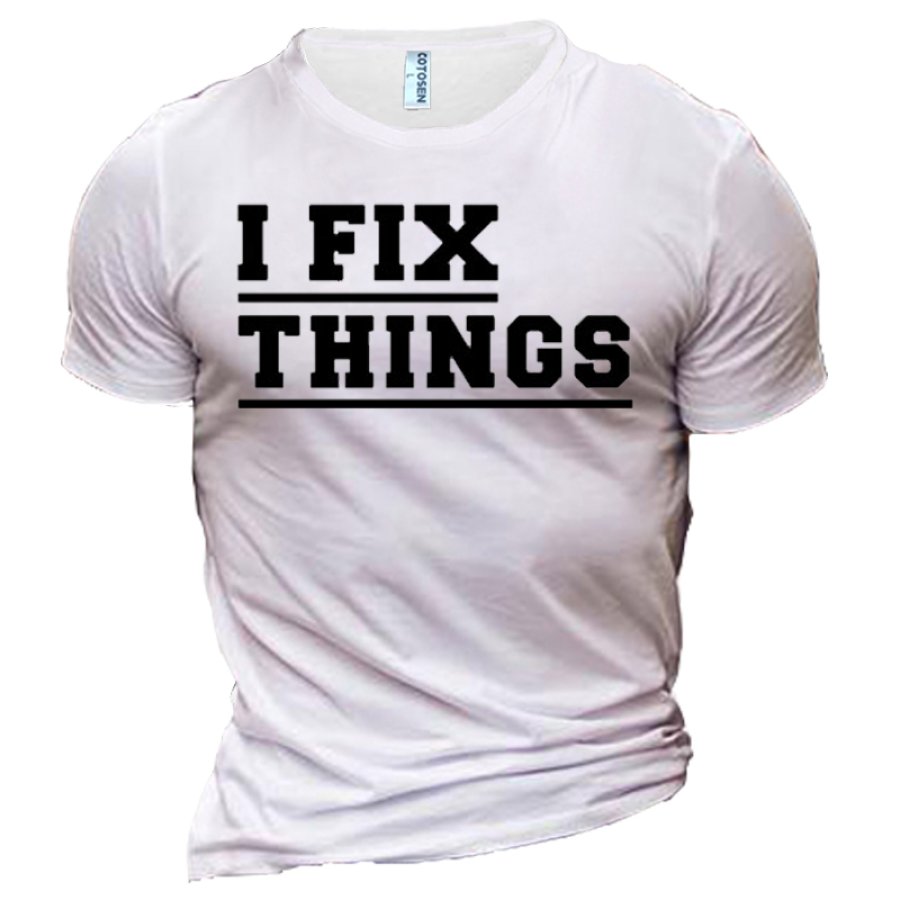 

I Fix Things Men's Vintage Graphic Print Cotton T-Shirt