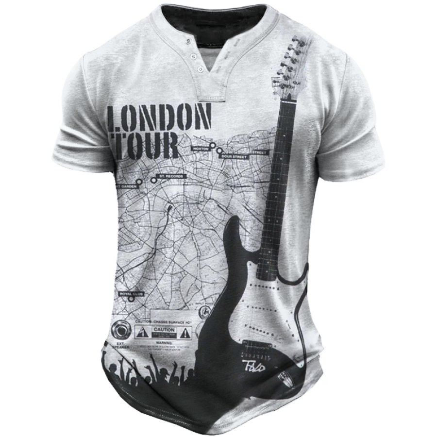 

Men's Vintage Rock Guitar Road Trip V-Neck T-Shirt