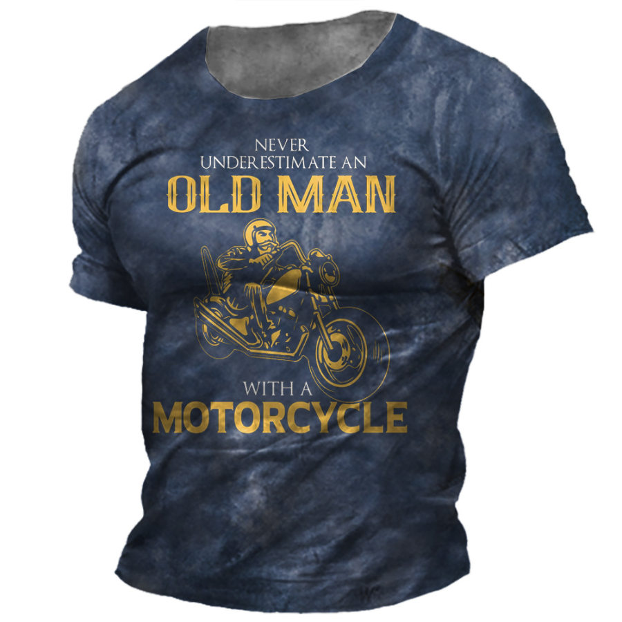 

Nunca Subestimes A Un Anciano Con Una Camiseta Con Estampado Vintage De Motocicleta Para Hombre