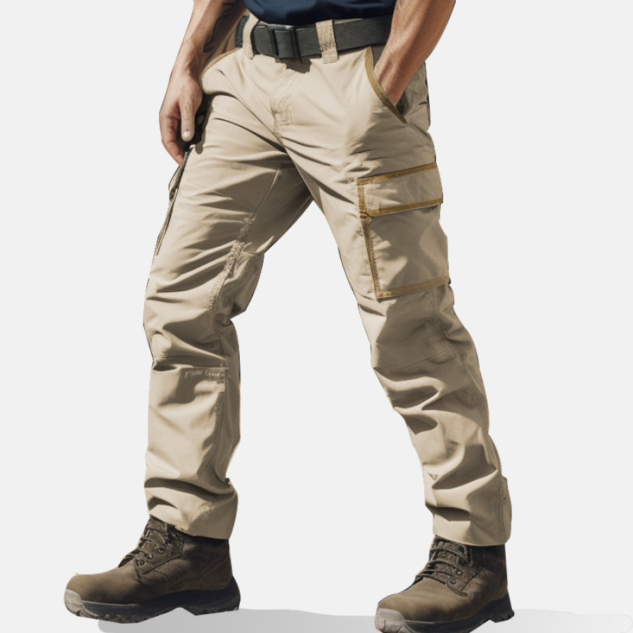 

Men's Outdoor Contrasting Color Edge Wear-Resistant Multifunctional Pocket Practical Workwear Trousers
