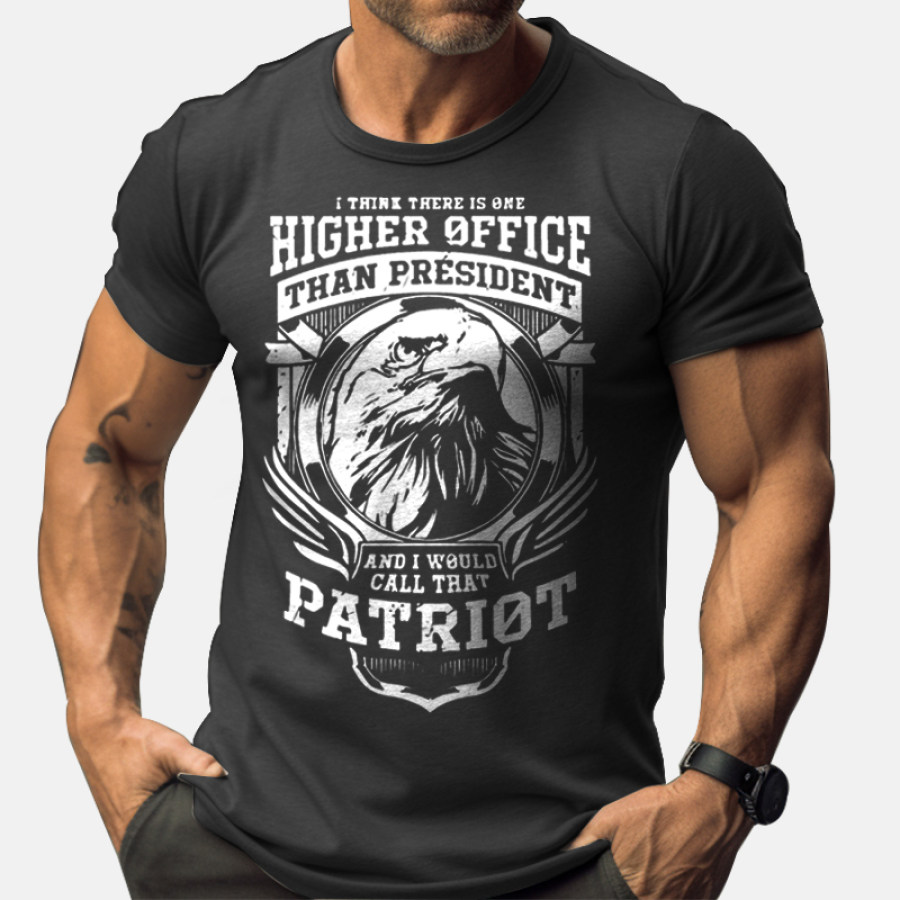 

Higher Office Than President Men's Eagle Graphic Print Classic Short-sleeved T-shirt