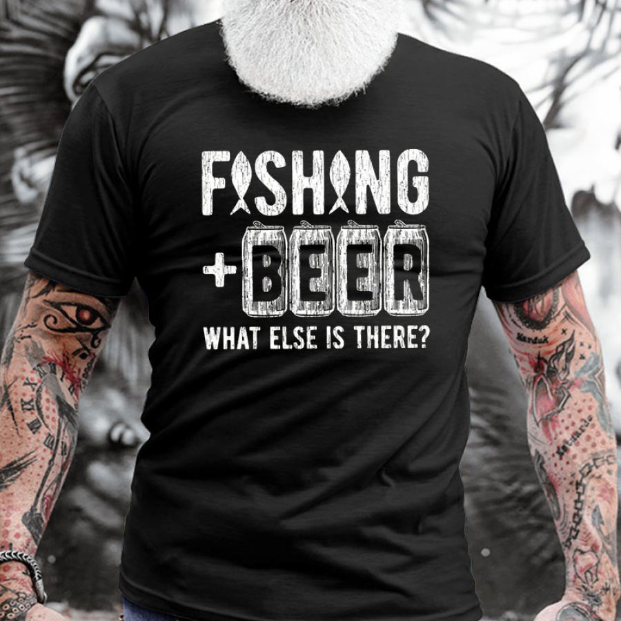 

Fishing Beer What Else Is There Men's Cotton Short Sleeve T-Shirt