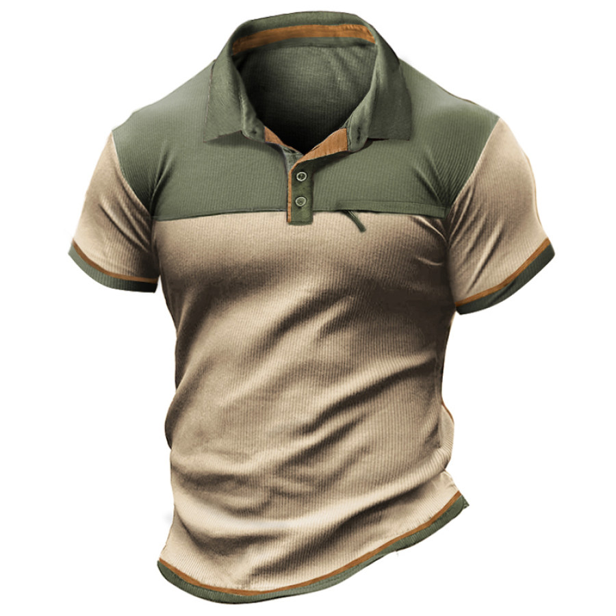 

Men's Outdoor Casual Zip Pocket Polo Collar Tactical T-Shirt
