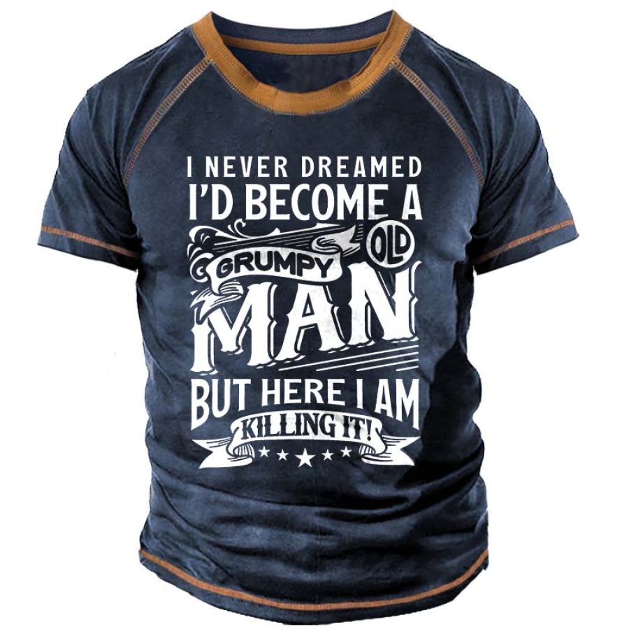 

Men's Vintage I'd Become A Grumpy Old Man Print T-Shirt
