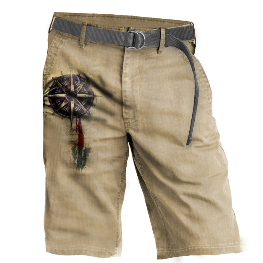 

Men's Vintage Nautical Map Compass Casual Shorts
