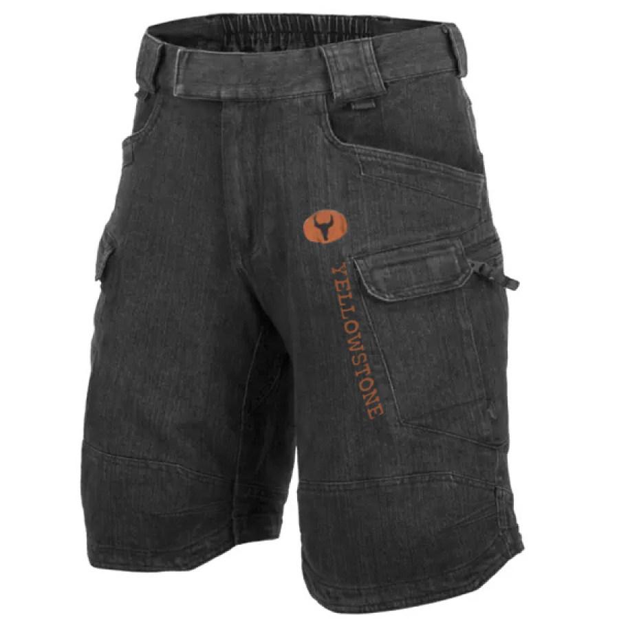 

Men's Outdoor Yellowstone Multifunctional Tactical Denim Shorts
