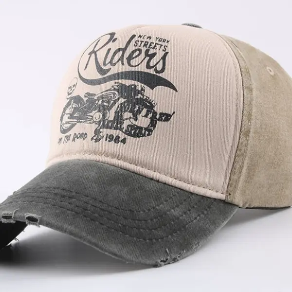 Men's Vintage Motorcycle Wash Sun Hat - Kalesafe.com 