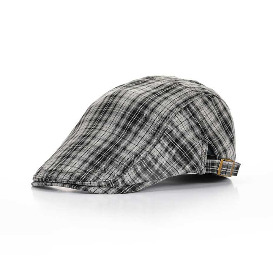 

Men's Vintage Check Motorcycle Beret