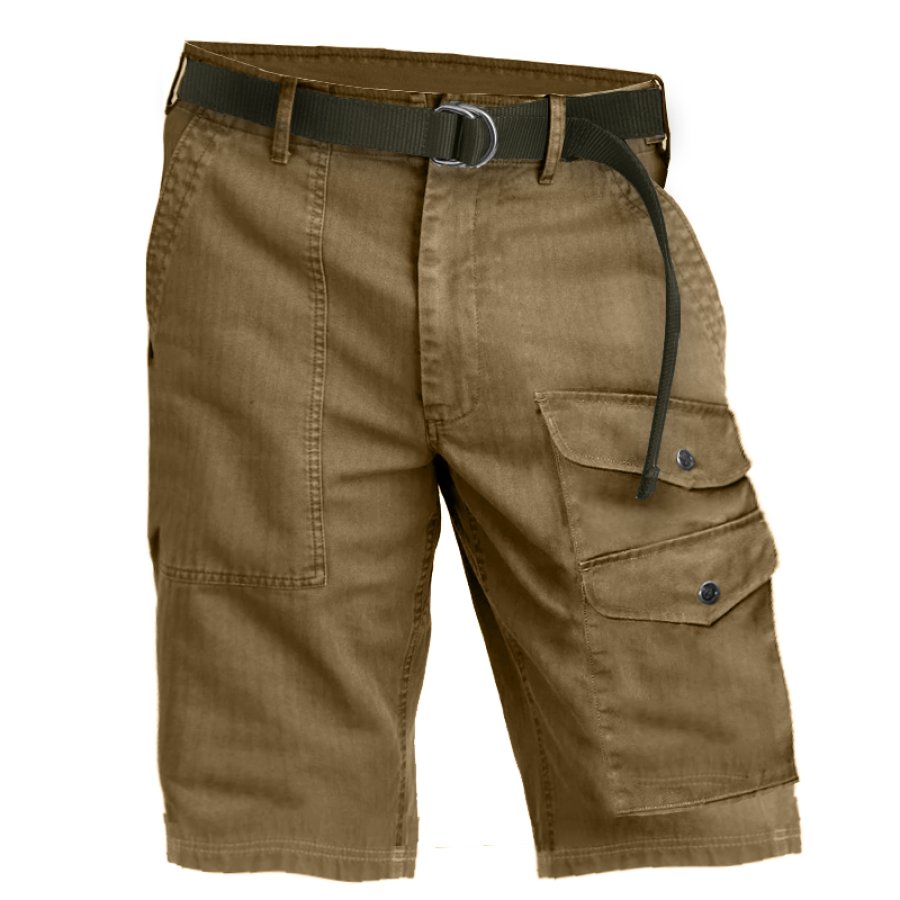 

Men's Vintage Hiking Camping Outdoor Multi Pocket Cargo Shorts