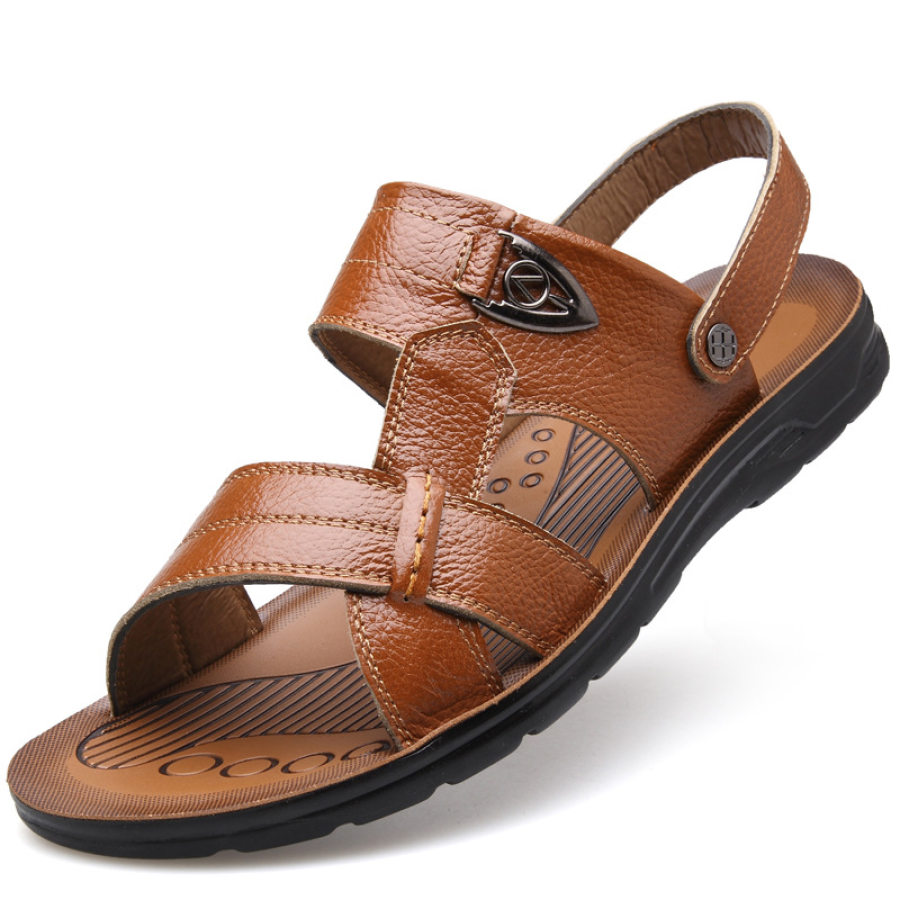 

Men's Casual Top Cowhide Two-Wear Beach Sandals Slippers