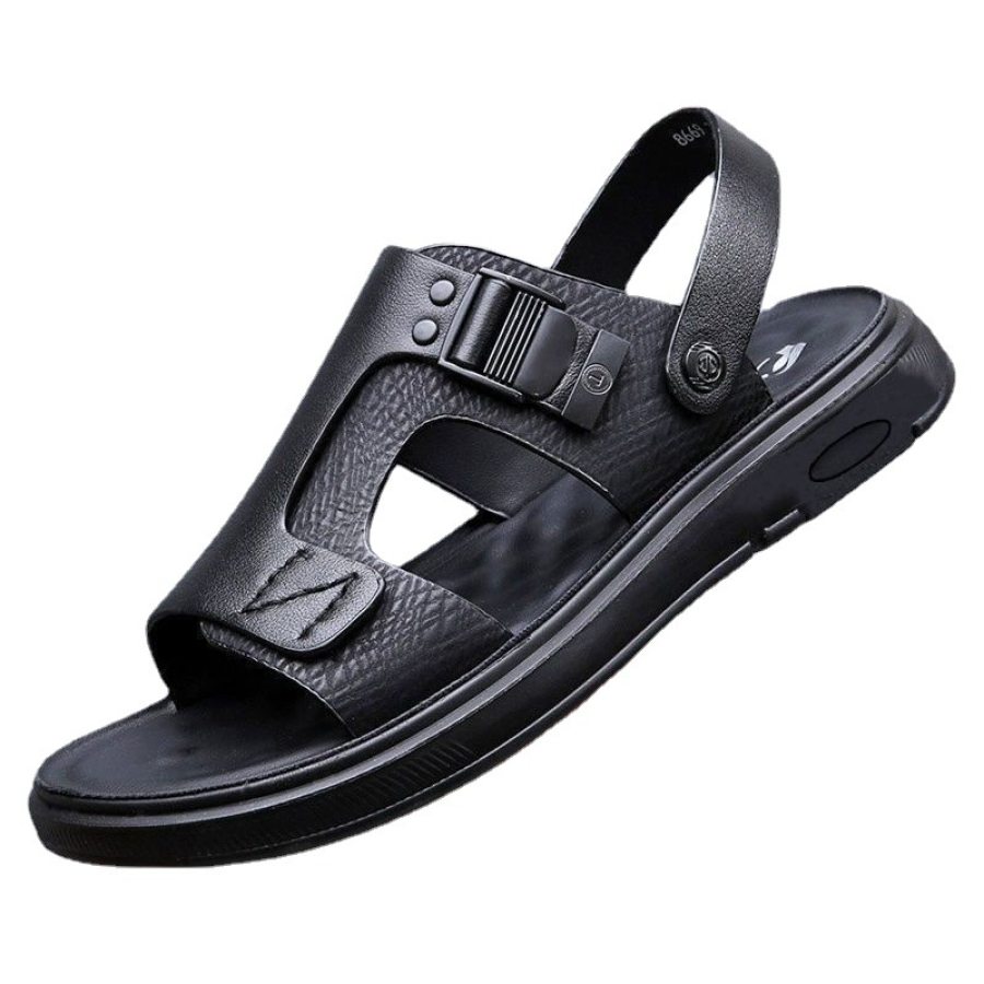 

Men's Casual Top Cowhide Two-Wear Beach Sandals Slippers