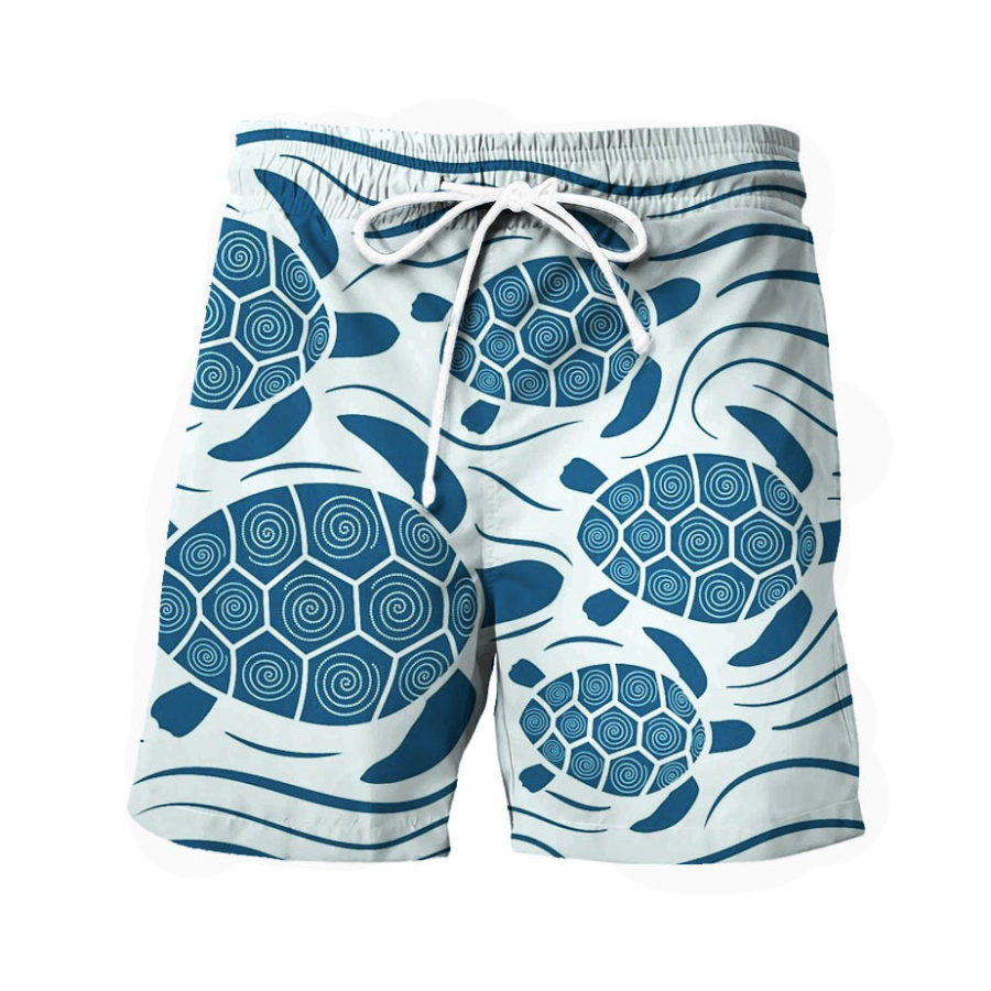 

Pantaloncini Da Uomo Con Coulisse Da Spiaggia Con Tartaruga Marina Hawaiana