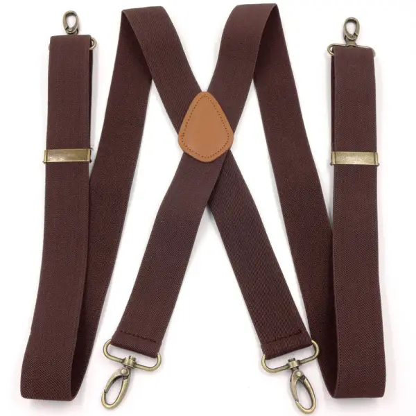 Men's Trousers Elastic Shoulder Strap Hook Buckle Suspenders Clip - Cotosen.com