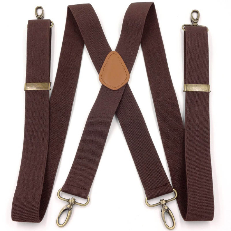 

Men's Trousers Elastic Shoulder Strap Hook Buckle Suspenders Clip