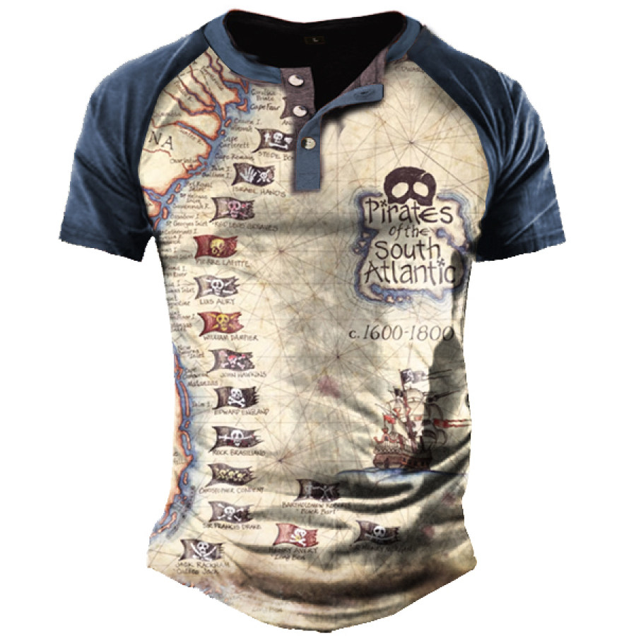 

Pirates Of The South Atlantic Art Print Men Henley T-Shirt