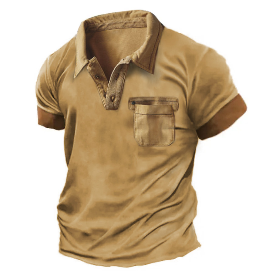 

Men's Outdoor Pocket Two-Lane Polo T-Shirt