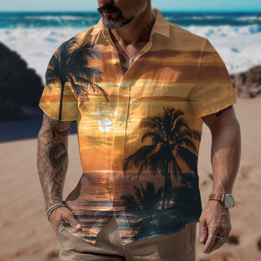 

Men's Summer Outdoor Hawaiian Beach Short Sleeve Shirt