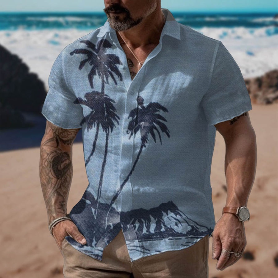 

Men's Hawaiian Coco Print Short Sleeve Shirt